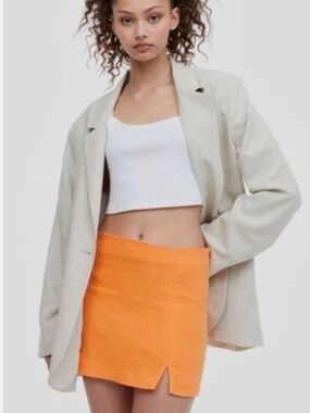 H&M Linen Blend Blazer AND Matching Mini Skirt